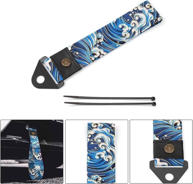 RASTP Racing Tow Strap, Car Modification Sports Trailer Belt Fit for Front or Rear Front Bumper Decorative (Waves Blue) - Image 3